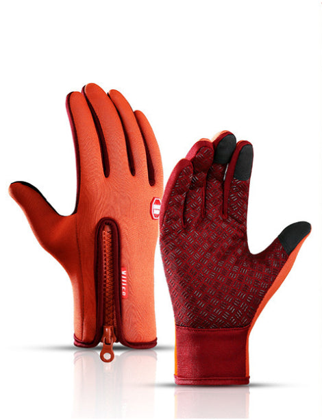 Fleece-Winterhandschuhe mit Touchscreen in Blau