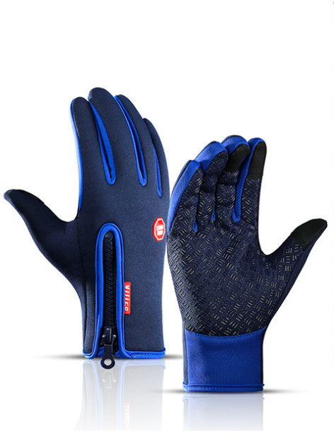 Fleece-Winterhandschuhe mit Touchscreen in Blau