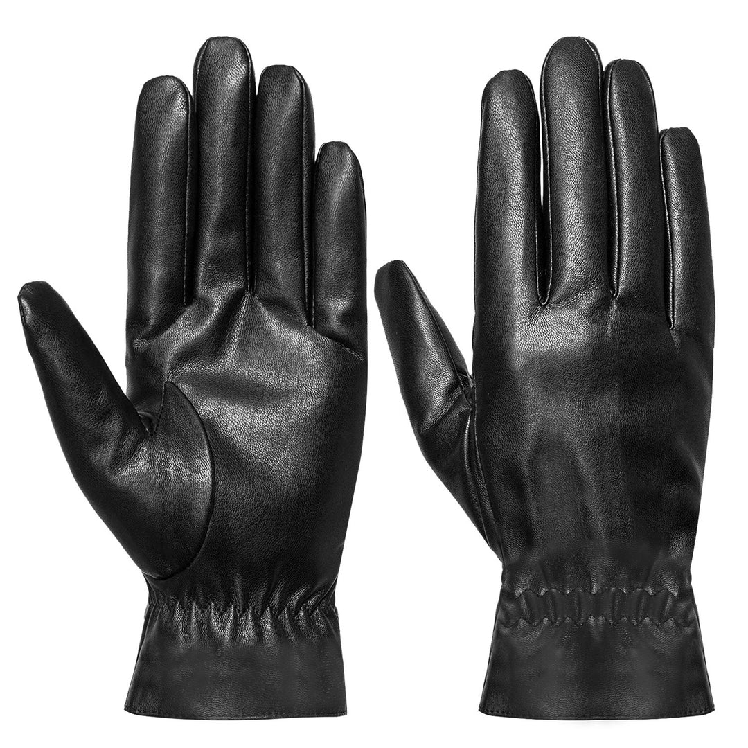 Schwarze Lederhandschuhe mit weichem Futter