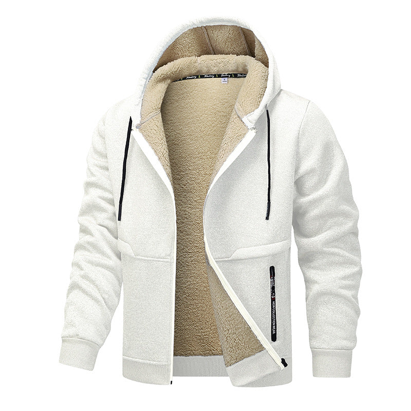 Herren Kapuzenjacke mit Sherpa-Futter in Schwarz