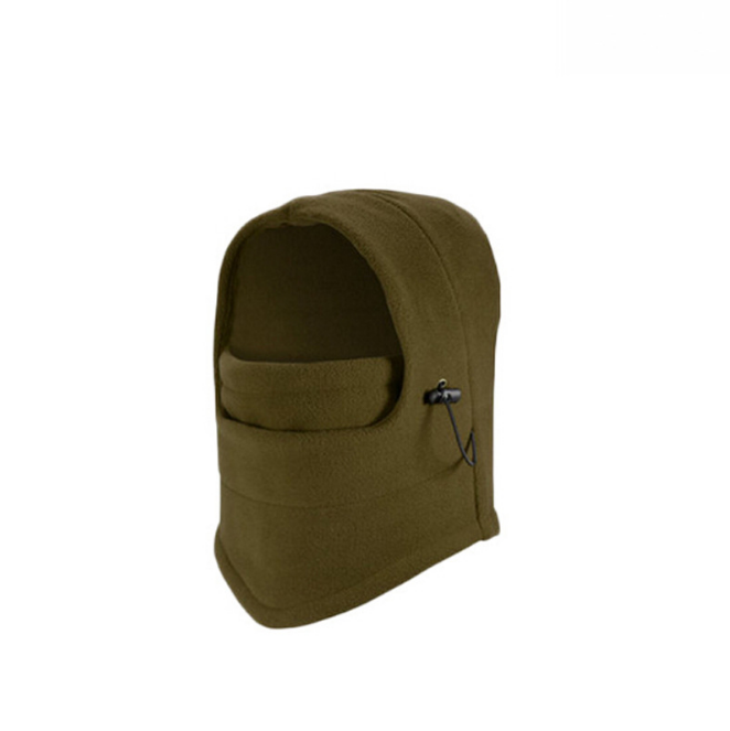 Fleece-Sturmhaube mit Kordelzug in Schwarz