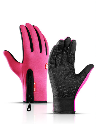 Fleece-Winterhandschuhe mit Touchscreen in Blau