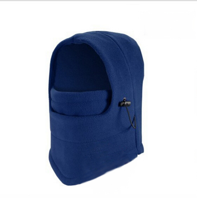 Fleece-Sturmhaube mit Kordelzug in Schwarz