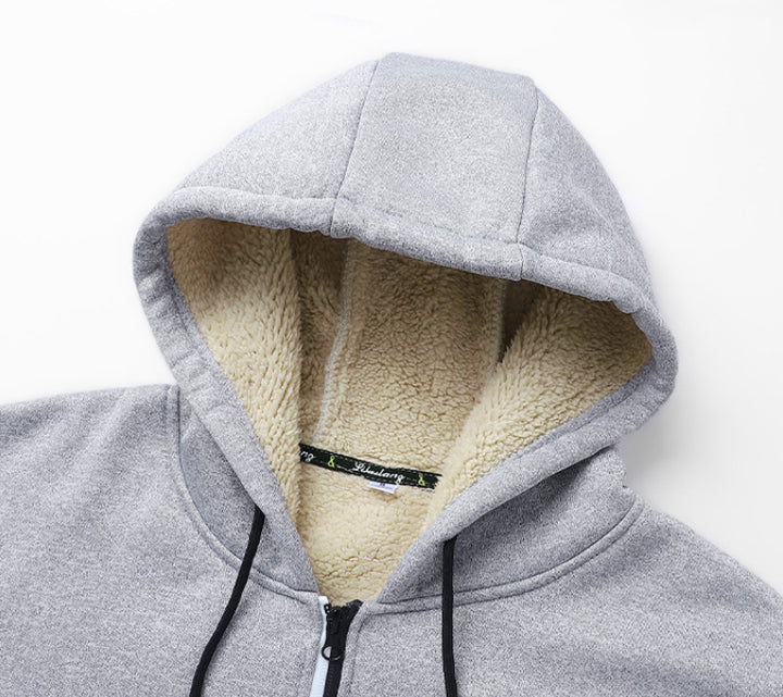 Herren Kapuzenjacke mit Sherpa-Futter in Schwarz