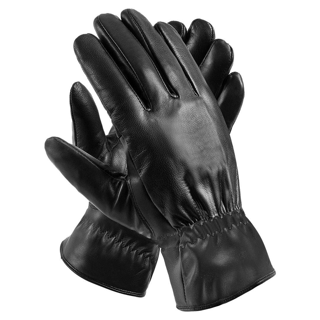 Schwarze Lederhandschuhe mit weichem Futter
