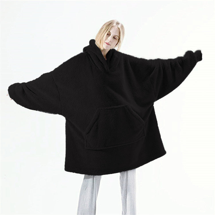 Übergrosser Plüsch-Hoodie mit grosser Bauchtasche
