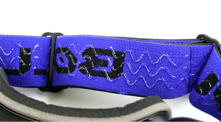 Rahmenlose Skibrille mit blauer verspiegelter Scheibe