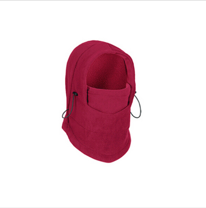 Fleece-Sturmhaube mit Kordelzug in Schwarz