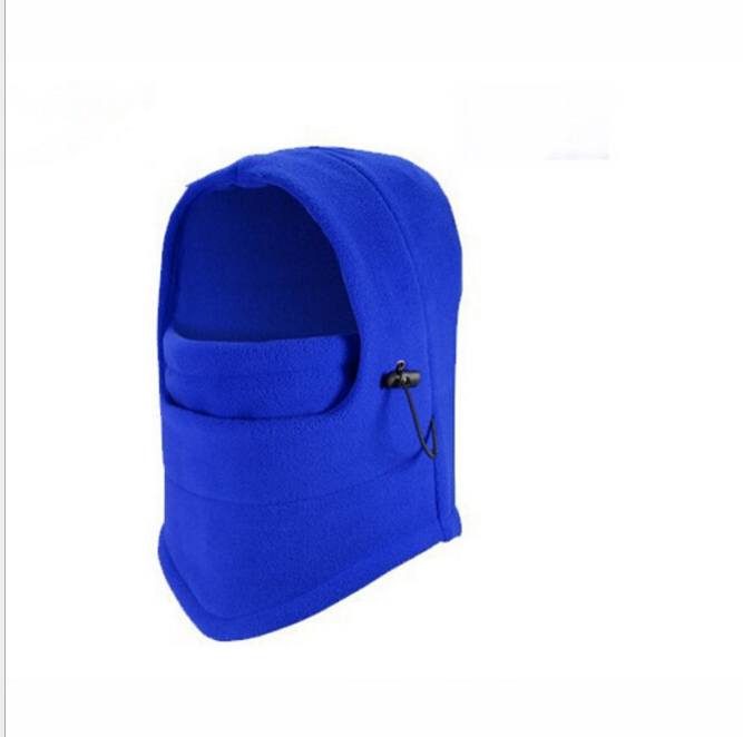 Fleece-Sturmhaube mit Kordelzug in Schwarz