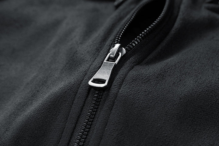 Herren Wildlederjacke mit Stehkragen in Khaki