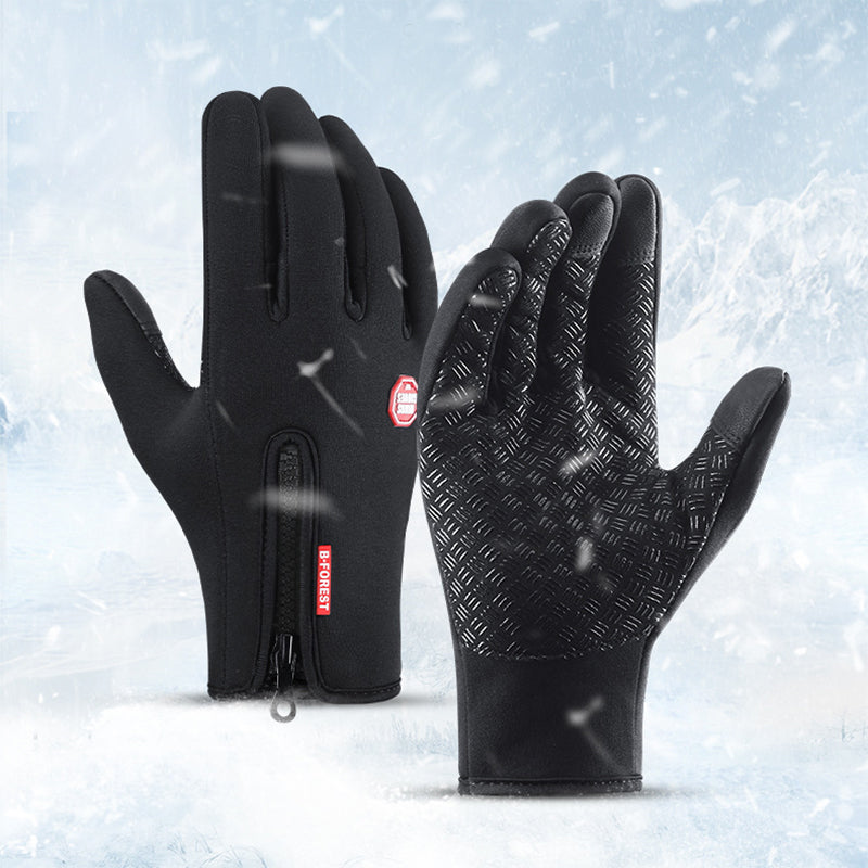 Fleece-Winterhandschuhe mit Touchscreen in Blau