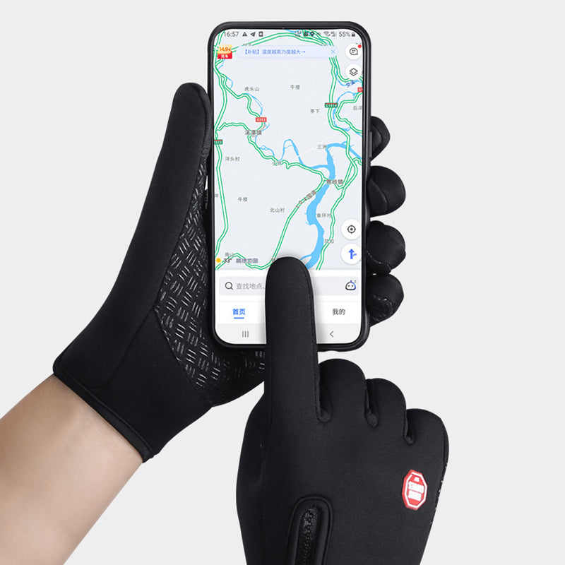 Fleece-Winterhandschuhe mit Touchscreen in Blau