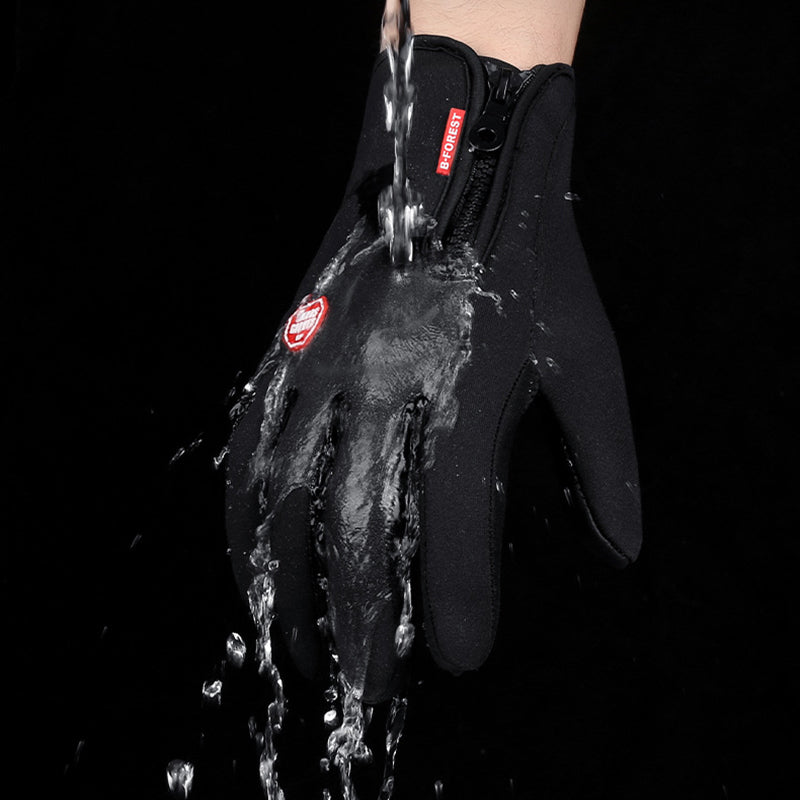 Fleece-Winterhandschuhe mit Touchscreen in Blau