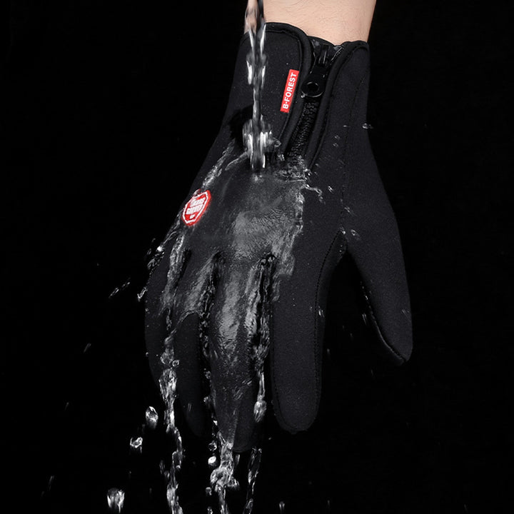 Fleece-Winterhandschuhe mit Touchscreen in Blau