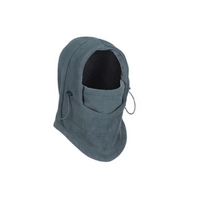 Fleece-Sturmhaube mit Kordelzug in Schwarz