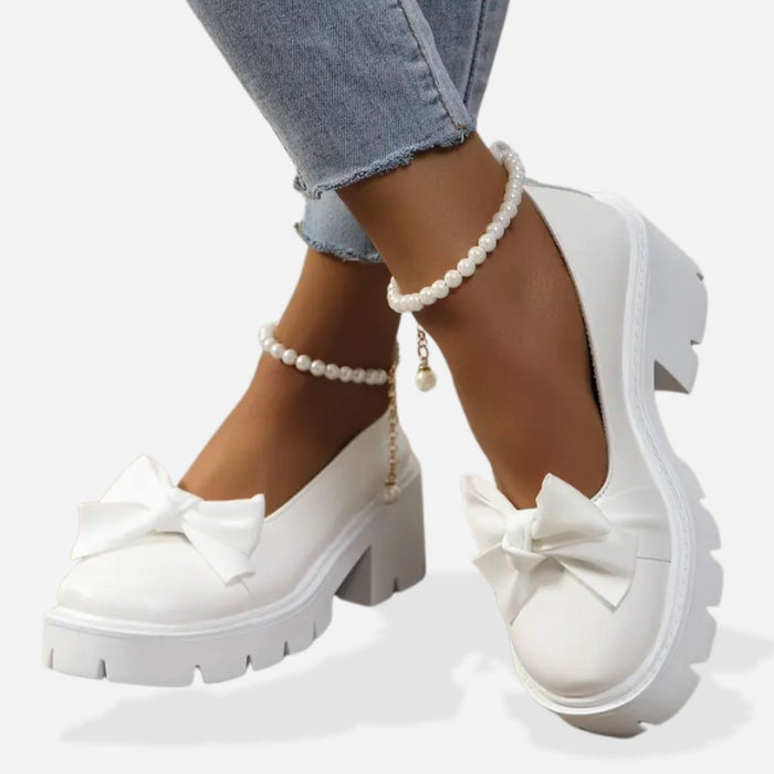 Damen Plateau-Loafer mit Schleifendetail und Profilsohle