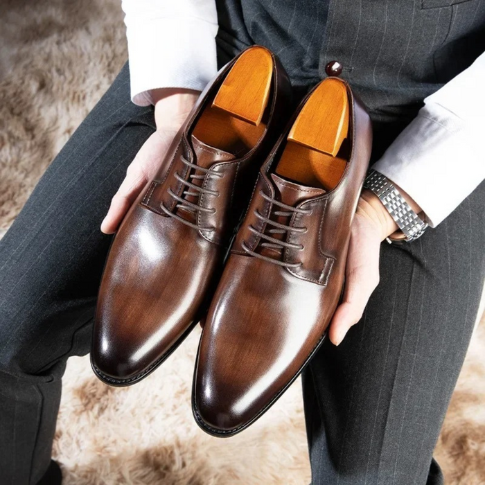 Herren Derby-Schnürschuhe mit Glattleder für Business