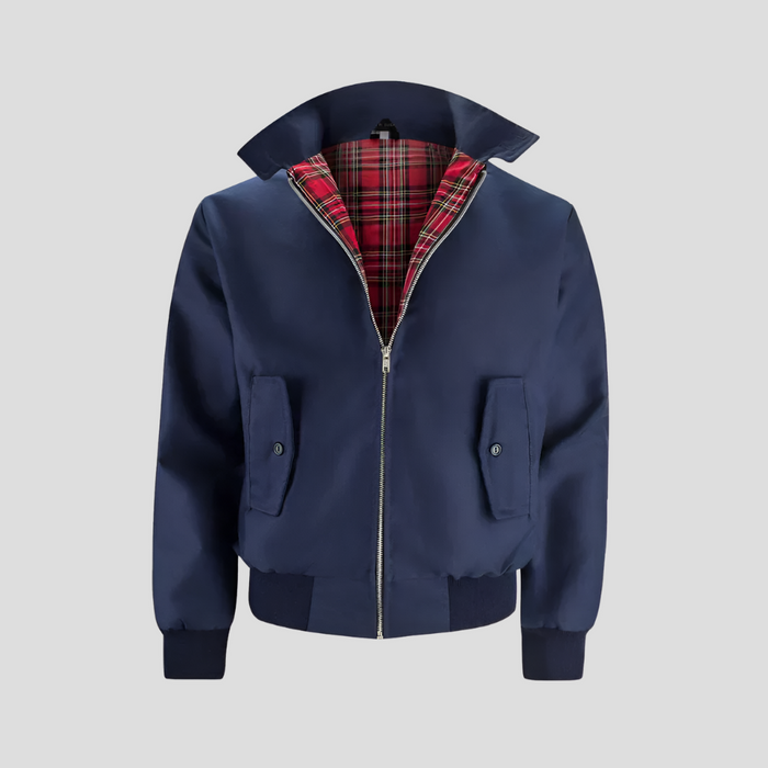 Herren Harrington-Jacke mit Stehkragen und Reißverschluss