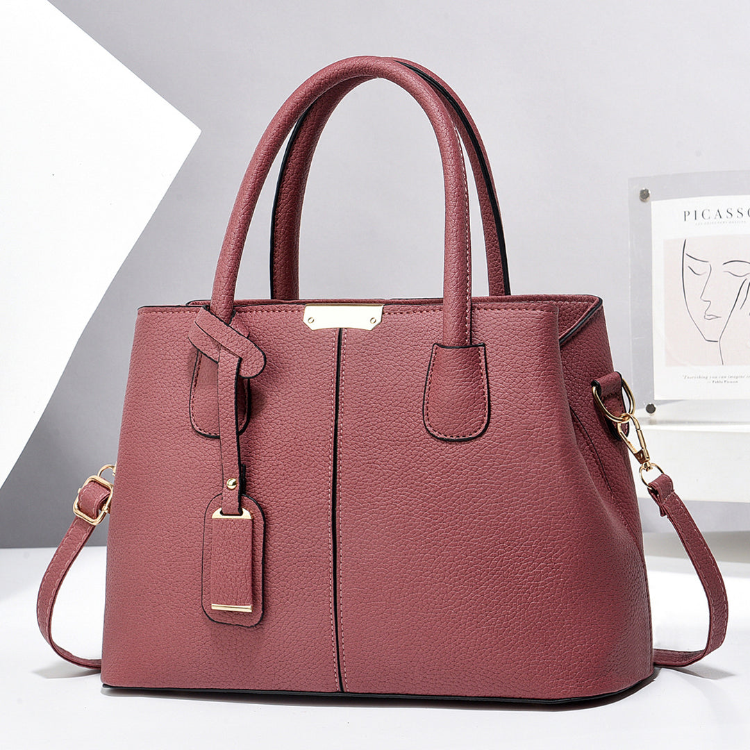 Eckige Kunstleder-Handtasche mit zwei Henkeln