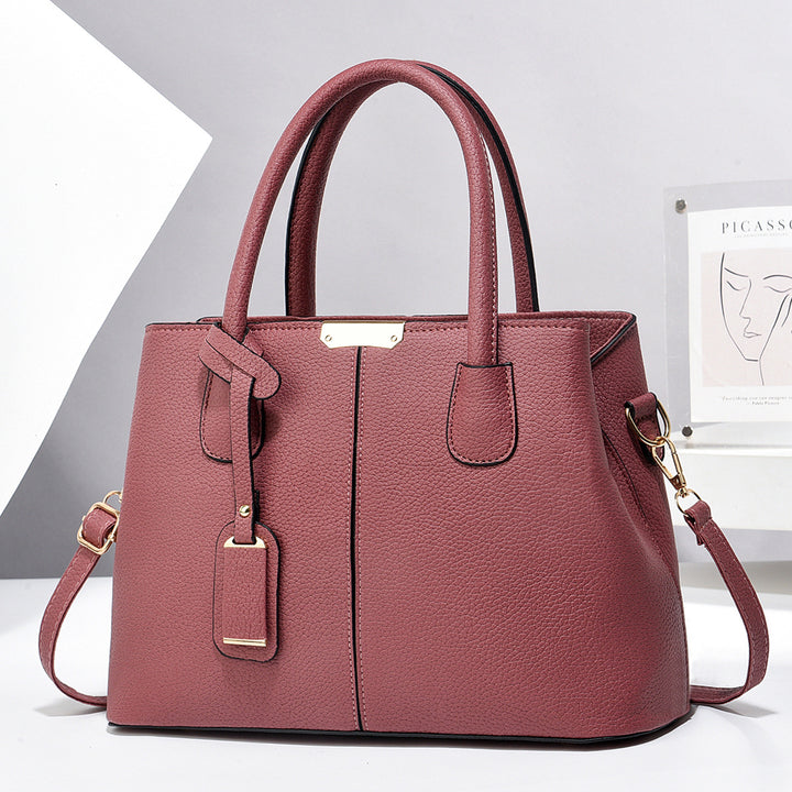 Eckige Kunstleder-Handtasche mit zwei Henkeln