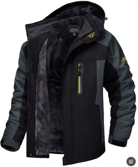 Herren-Parka mit Kapuze und Plüschfutter