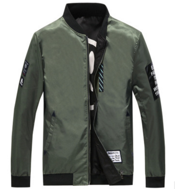 Herren Bomberjacke in Armeegrün mit Patch