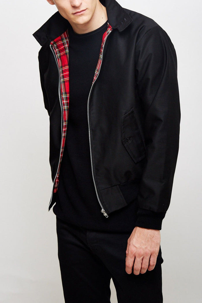 Herren Harrington-Jacke mit Reverskragen und Rippbündchen