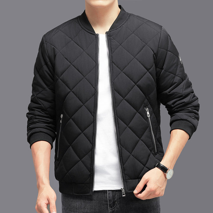 Herren Steppjacke mit Rautensteppung in Schwarz