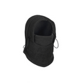 Fleece-Sturmhaube mit Kordelzug in Schwarz