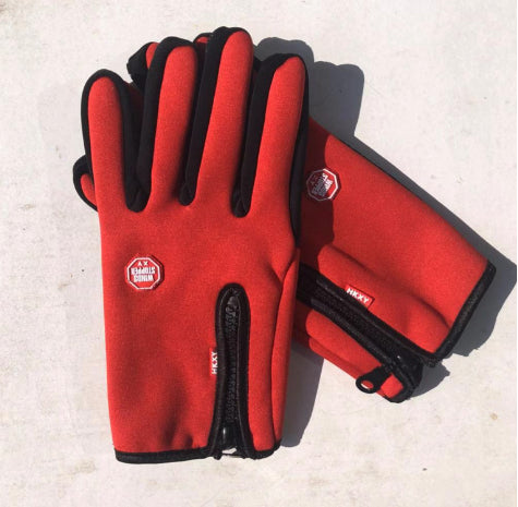 Schwarze Touchscreen-Handschuhe mit Reissverschluss am Bündchen