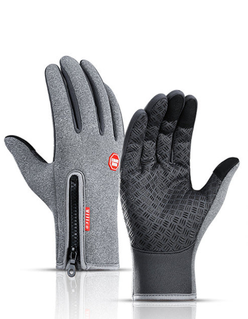 Fleece-Winterhandschuhe mit Touchscreen in Blau
