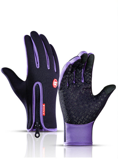 Fleece-Winterhandschuhe mit Touchscreen in Blau