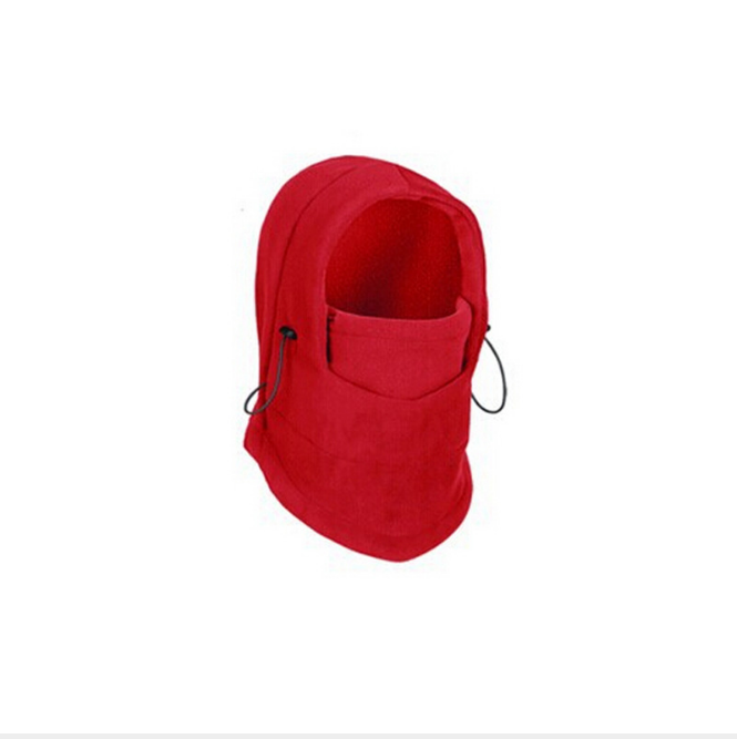 Fleece-Sturmhaube mit Kordelzug in Schwarz