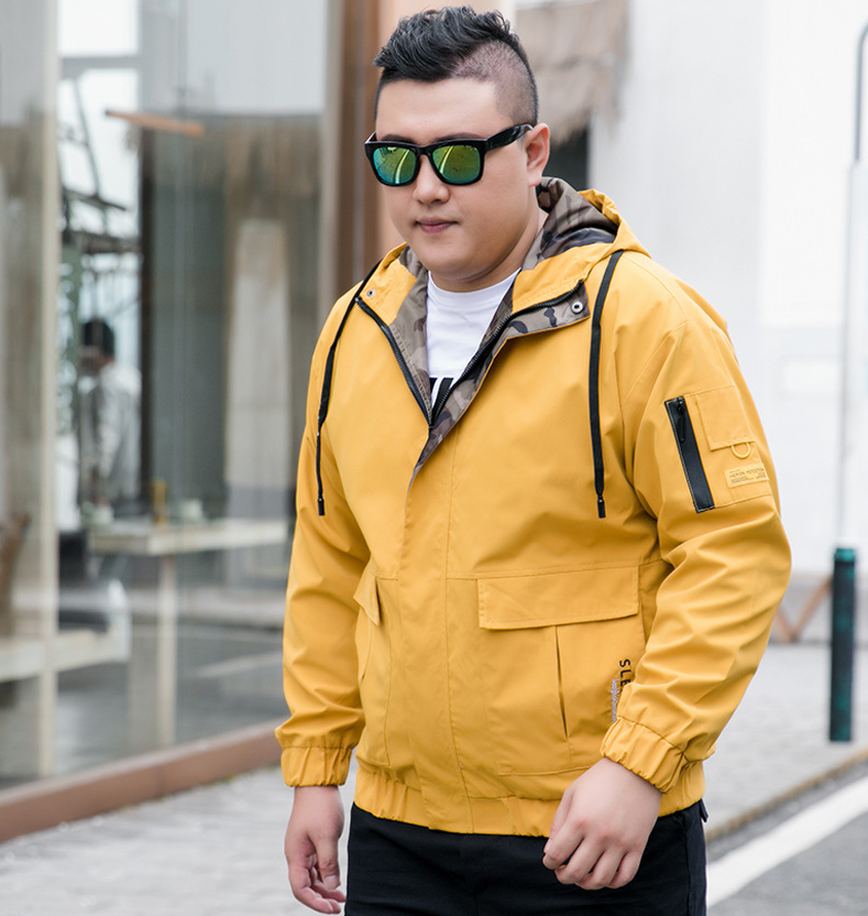 Herren Kapuzenjacke mit Plüschfutter in Gelb