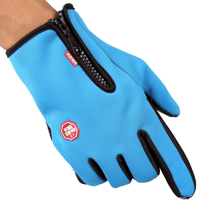 Schwarze Touchscreen-Handschuhe mit Reissverschluss am Bündchen