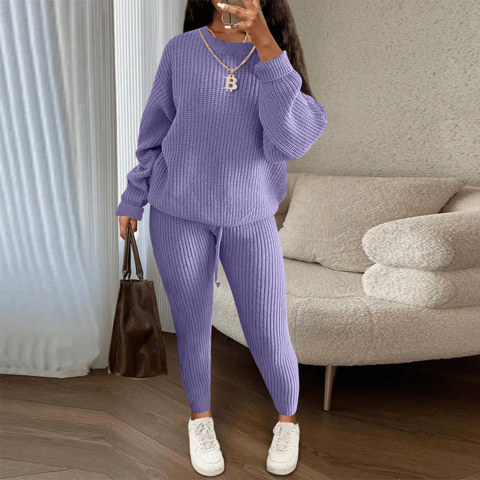 Sophie | Rippstrick-Zweiteiler: Pullover und Hose mit Kordelzug