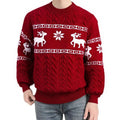 Herren Weihnachtspullover mit Rentiermuster und Rundhals