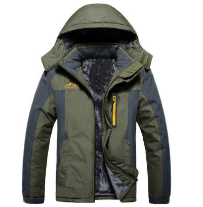 Herren-Parka mit Kapuze und Plüschfutter