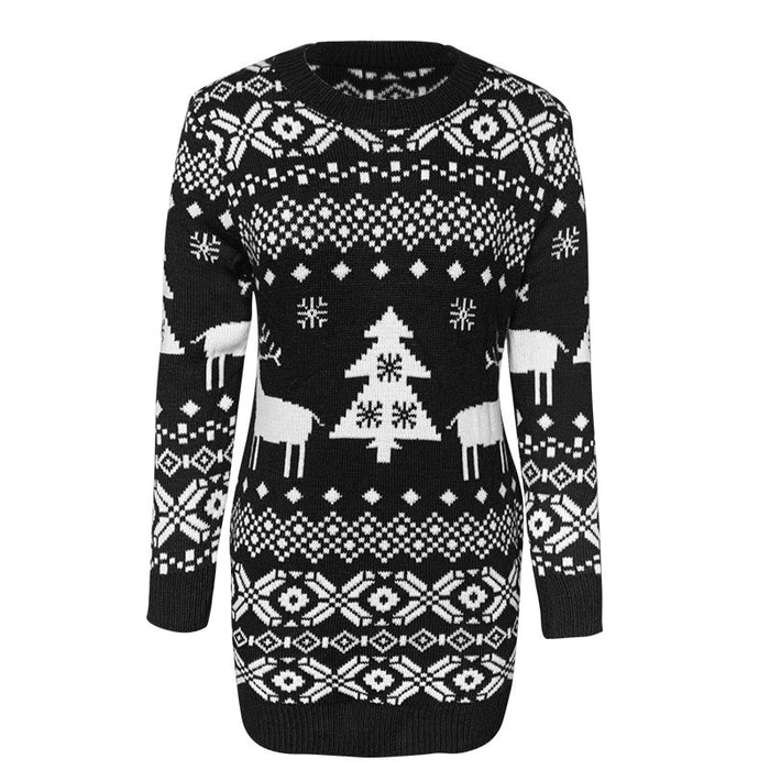 Sophie | Weihnachts-Strickpullover mit Rentier-Jacquard