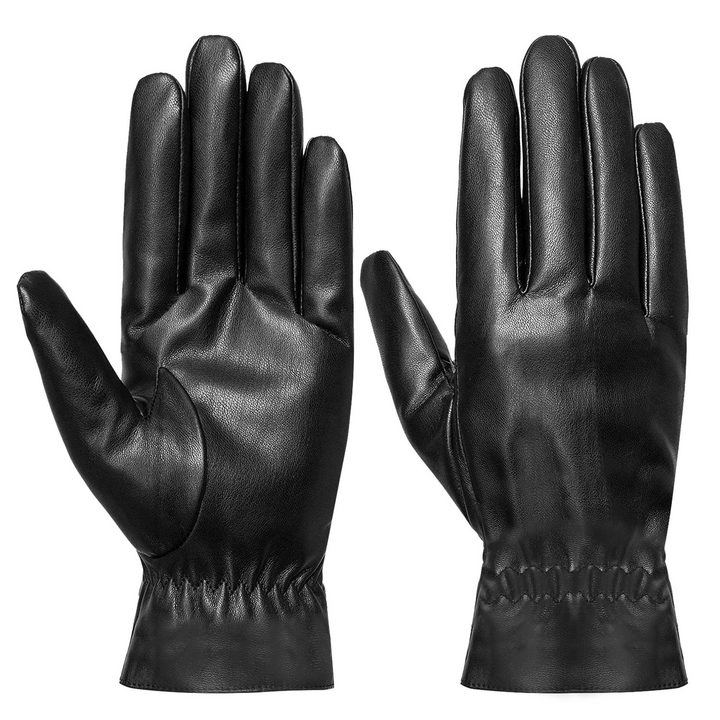 Schwarze Lederhandschuhe mit weichem Futter