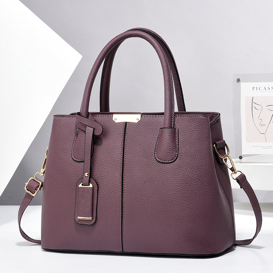 Eckige Kunstleder-Handtasche mit zwei Henkeln