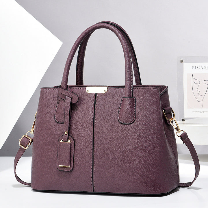 Eckige Kunstleder-Handtasche mit zwei Henkeln