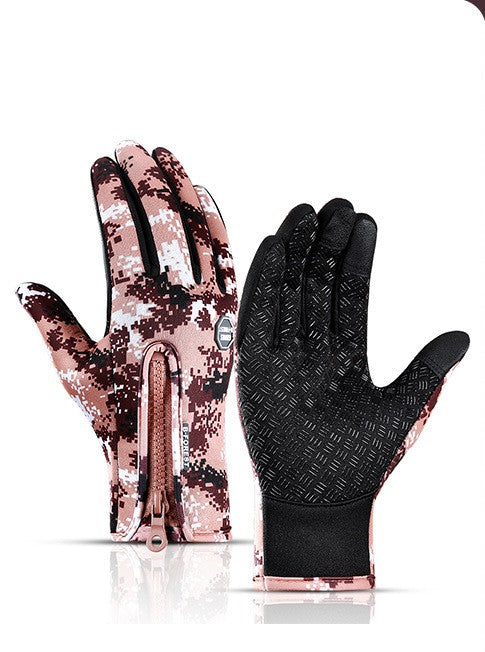Fleece-Winterhandschuhe mit Touchscreen in Blau