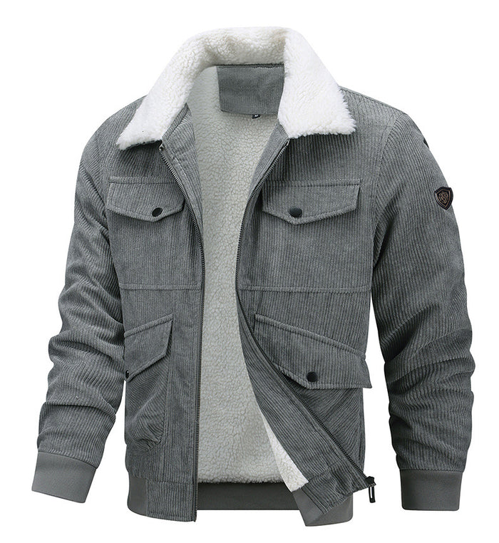 Levin | Cordjacke Herren mit Sherpa-Futter und Fleecekragen