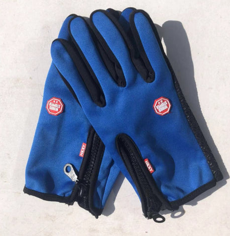 Schwarze Touchscreen-Handschuhe mit Reissverschluss am Bündchen