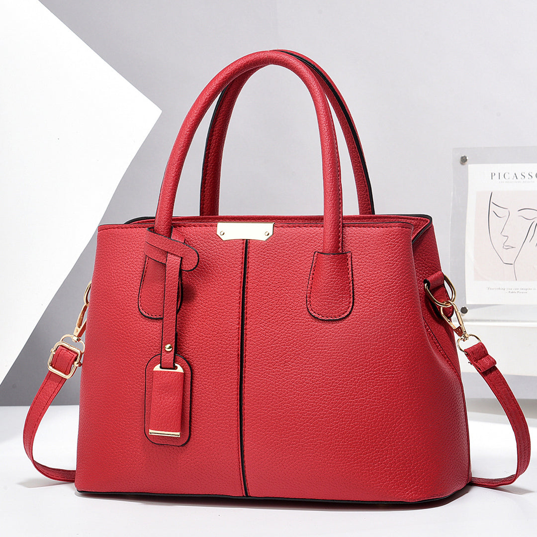 Eckige Kunstleder-Handtasche mit zwei Henkeln