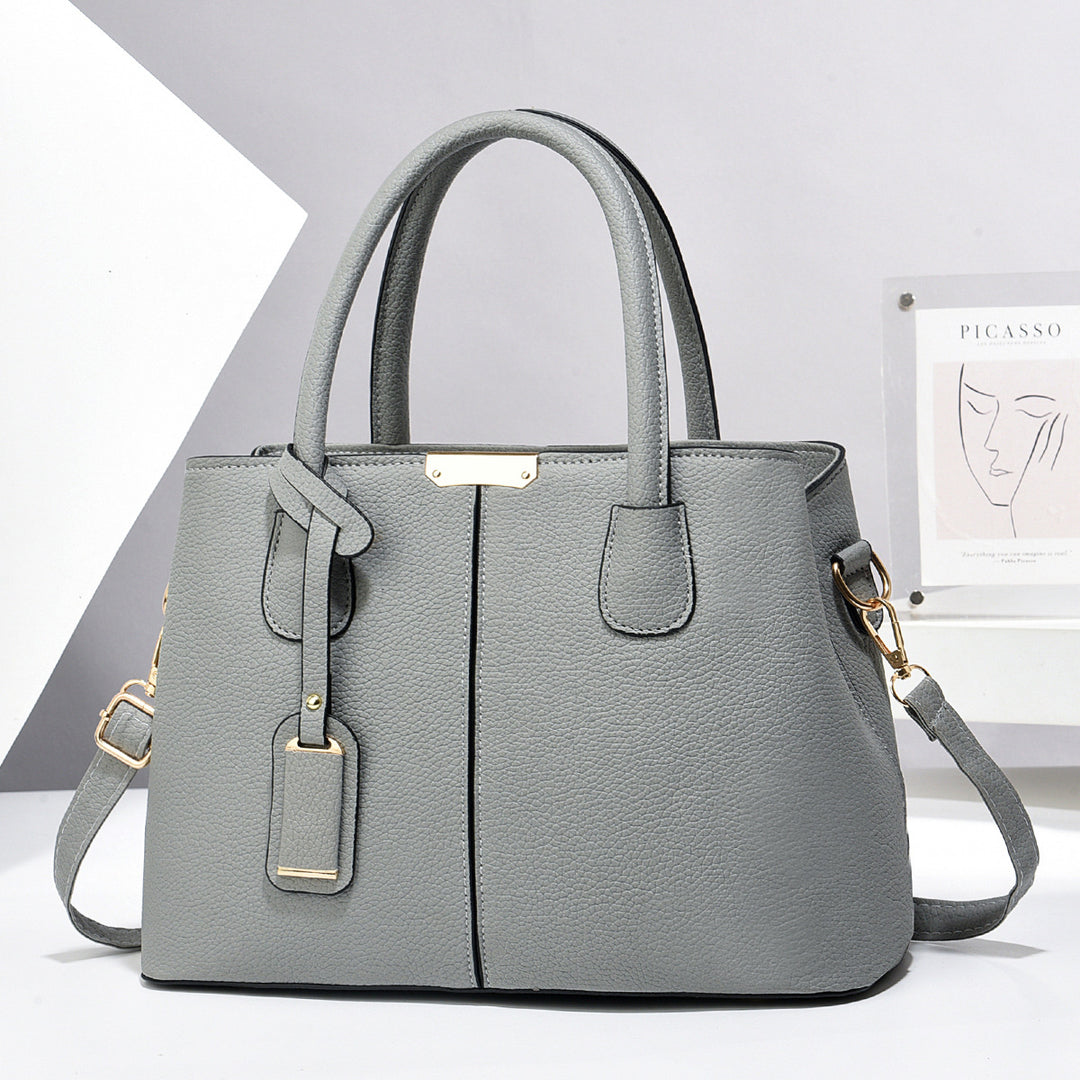 Eckige Kunstleder-Handtasche mit zwei Henkeln
