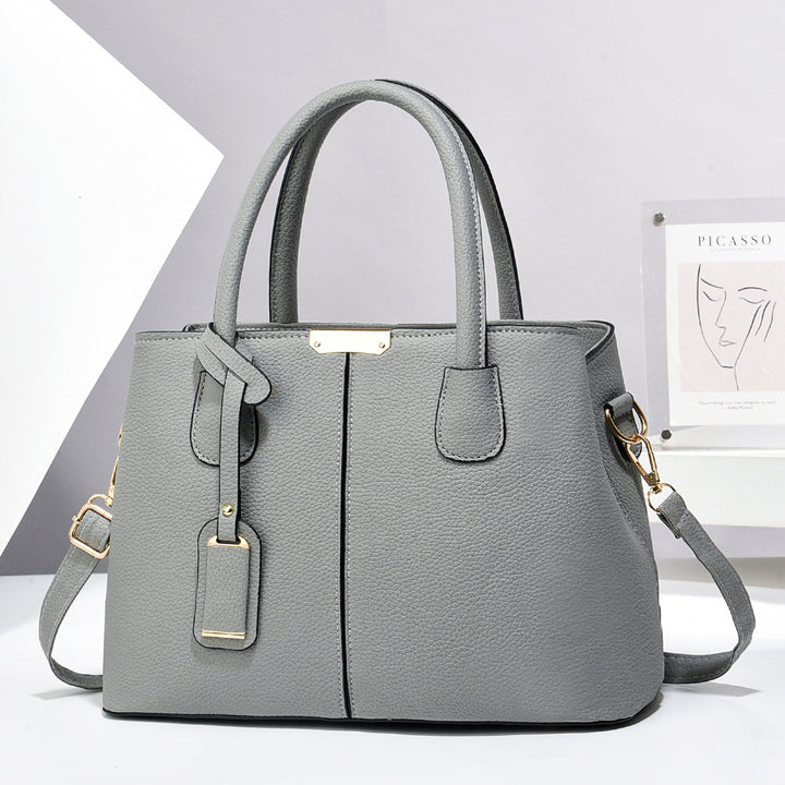 Eckige Kunstleder-Handtasche mit zwei Henkeln