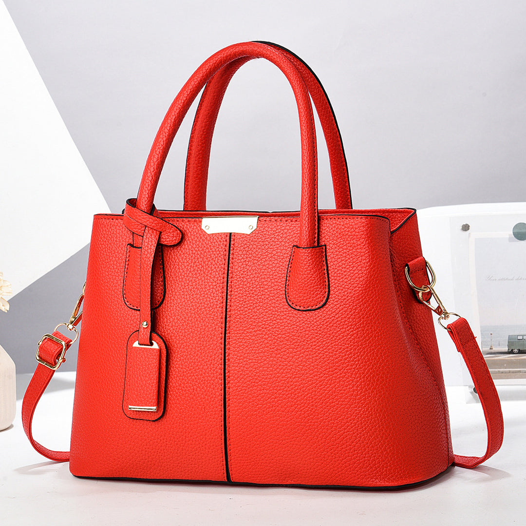 Eckige Kunstleder-Handtasche mit zwei Henkeln