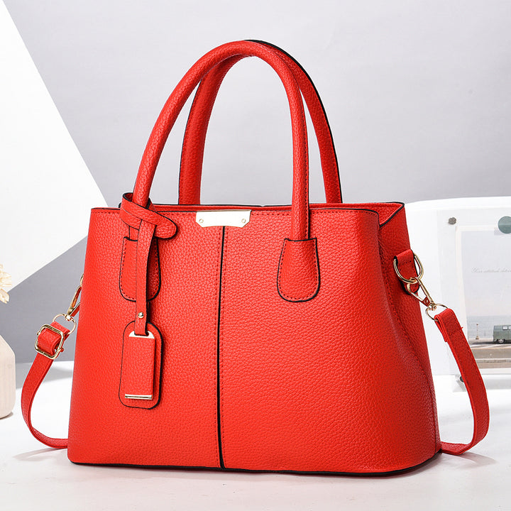 Eckige Kunstleder-Handtasche mit zwei Henkeln